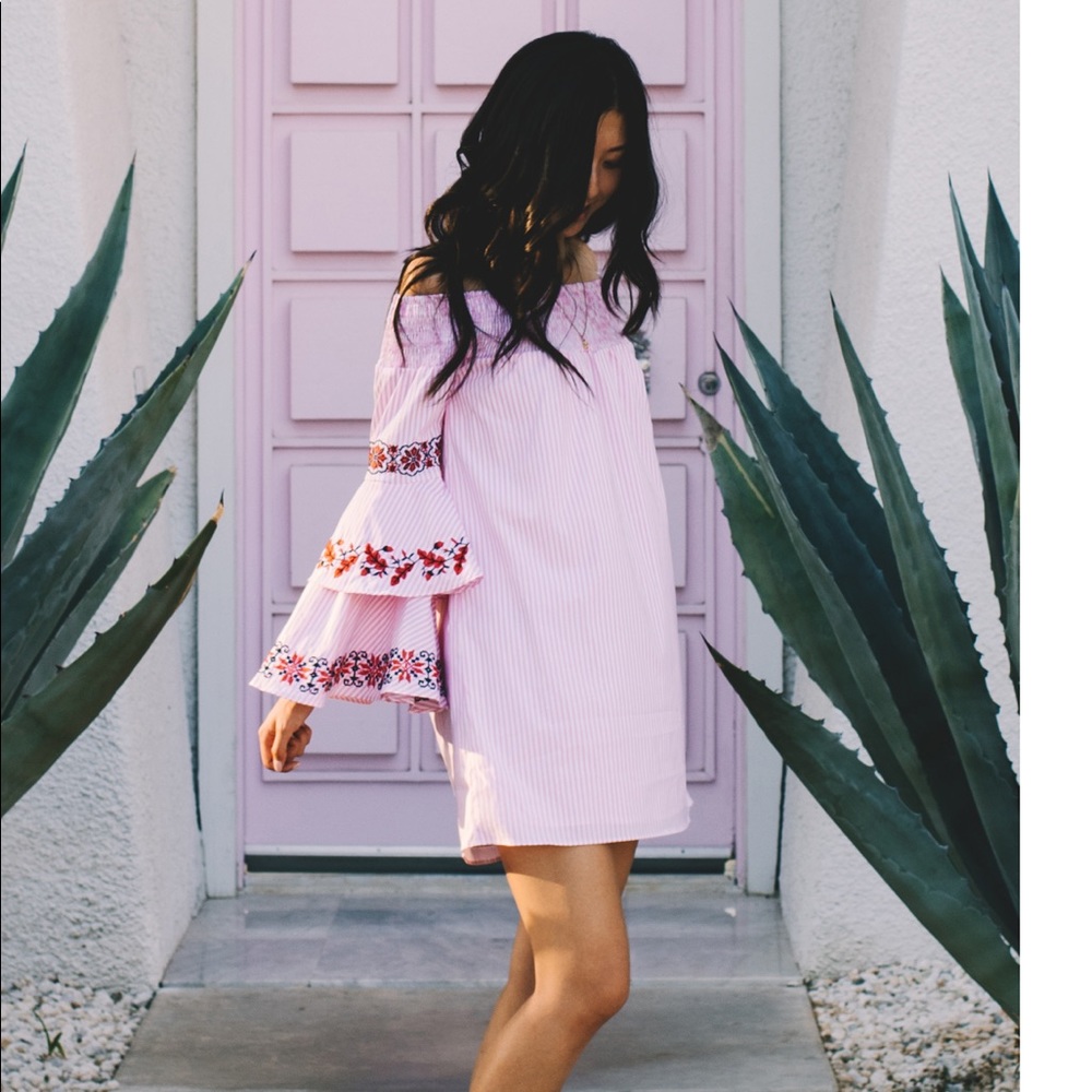 Off The Shoulder Pink Beatrice Revolve, Small, NWT